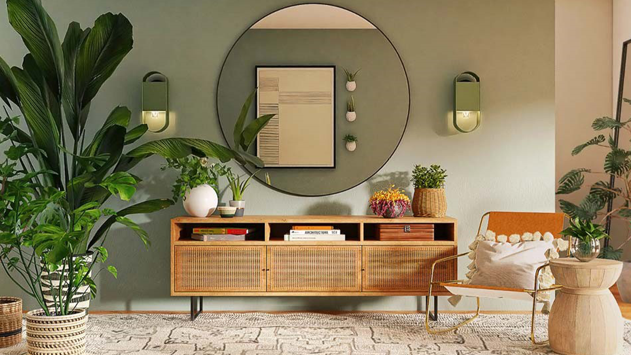 Organic patterns in biophilic design such as leaf prints, floral textiles, and wavy decor shapes